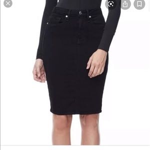 Good American Black Denim Pencil Skirt